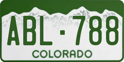 CO license plate ABL788