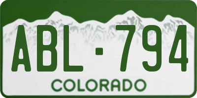 CO license plate ABL794