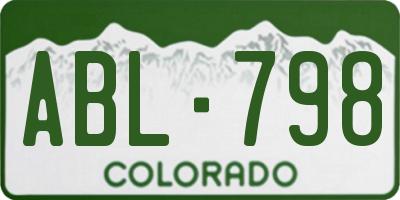 CO license plate ABL798
