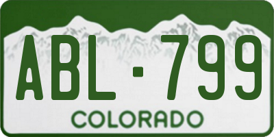 CO license plate ABL799