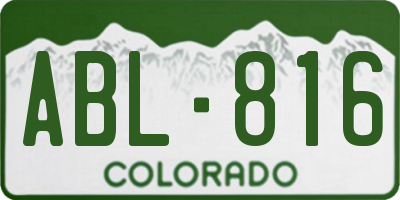 CO license plate ABL816