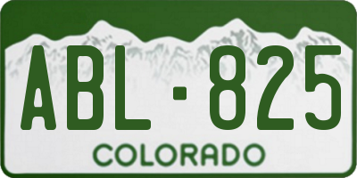CO license plate ABL825