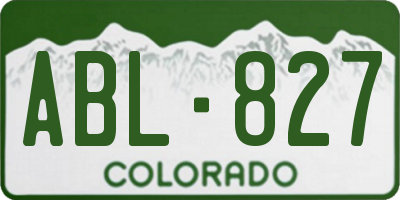 CO license plate ABL827