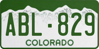CO license plate ABL829