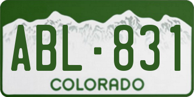CO license plate ABL831