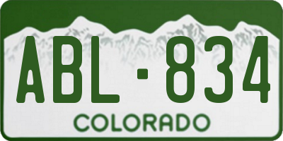 CO license plate ABL834