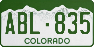 CO license plate ABL835
