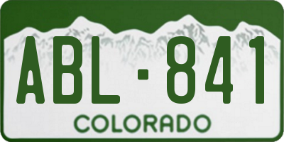 CO license plate ABL841