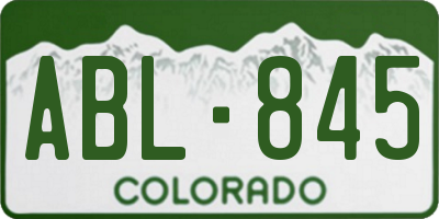 CO license plate ABL845