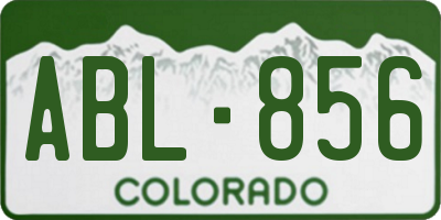 CO license plate ABL856