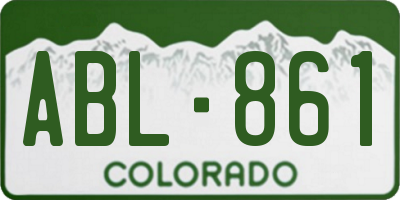 CO license plate ABL861