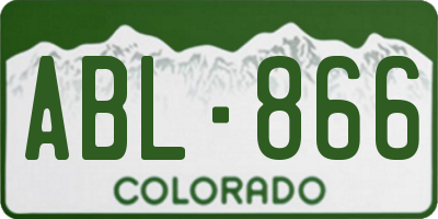 CO license plate ABL866