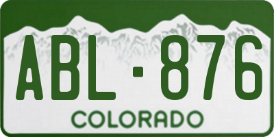 CO license plate ABL876