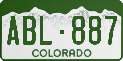 CO license plate ABL887