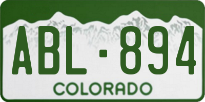 CO license plate ABL894