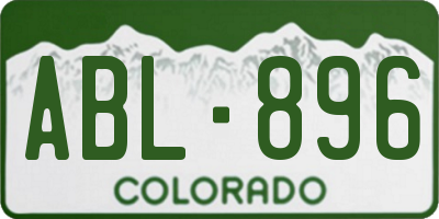CO license plate ABL896