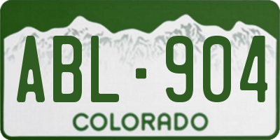 CO license plate ABL904