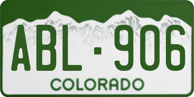 CO license plate ABL906