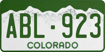 CO license plate ABL923