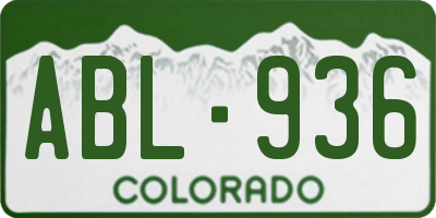 CO license plate ABL936