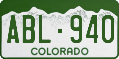 CO license plate ABL940