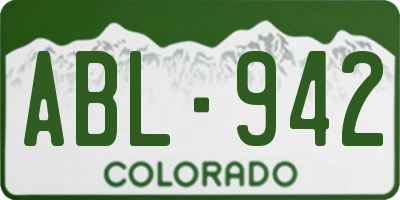 CO license plate ABL942