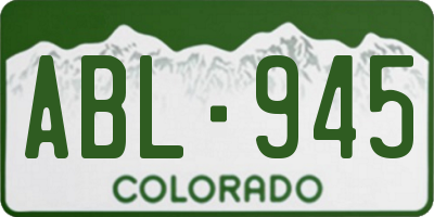 CO license plate ABL945