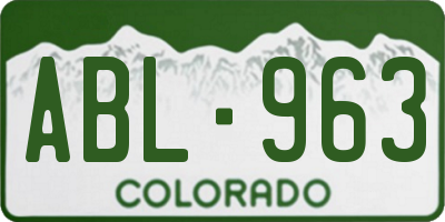 CO license plate ABL963