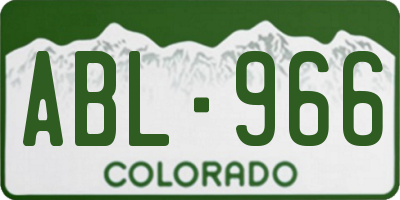 CO license plate ABL966