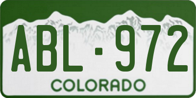 CO license plate ABL972