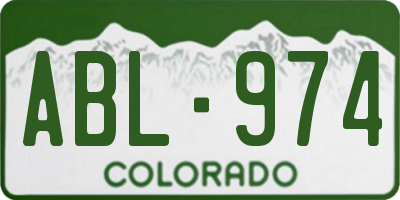 CO license plate ABL974