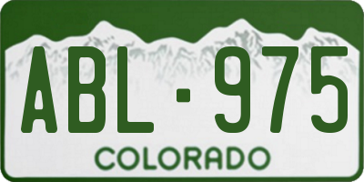 CO license plate ABL975