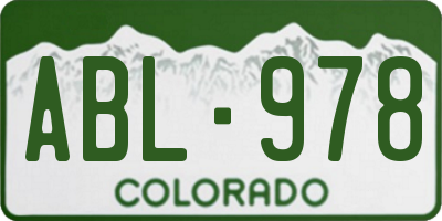 CO license plate ABL978