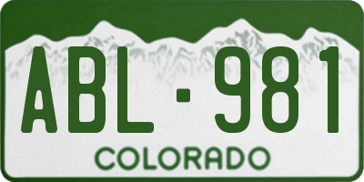CO license plate ABL981