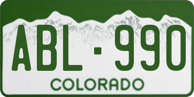 CO license plate ABL990