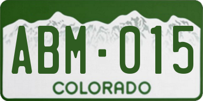 CO license plate ABM015