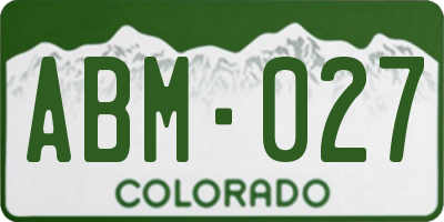 CO license plate ABM027
