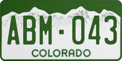 CO license plate ABM043