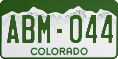 CO license plate ABM044