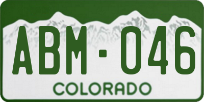 CO license plate ABM046