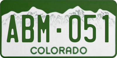 CO license plate ABM051