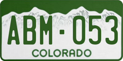 CO license plate ABM053