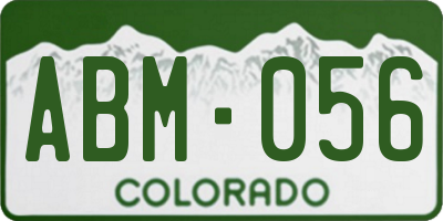 CO license plate ABM056
