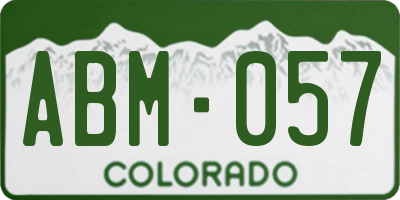 CO license plate ABM057