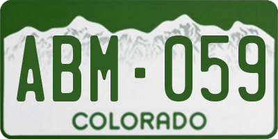 CO license plate ABM059