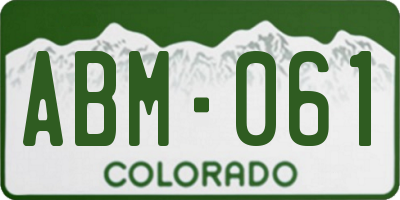 CO license plate ABM061