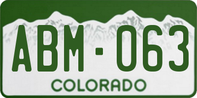 CO license plate ABM063
