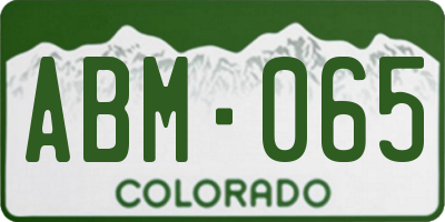 CO license plate ABM065