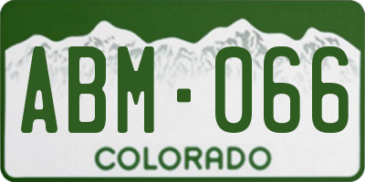 CO license plate ABM066