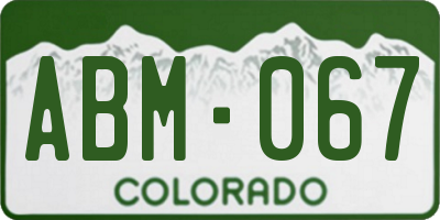 CO license plate ABM067